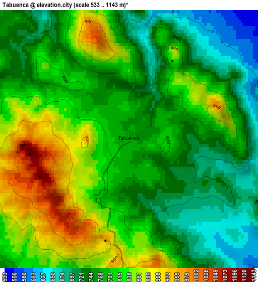 Tabuenca elevation map