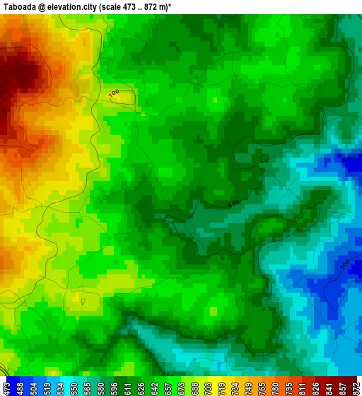 Taboada elevation map