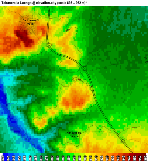 Tabanera la Luenga elevation map