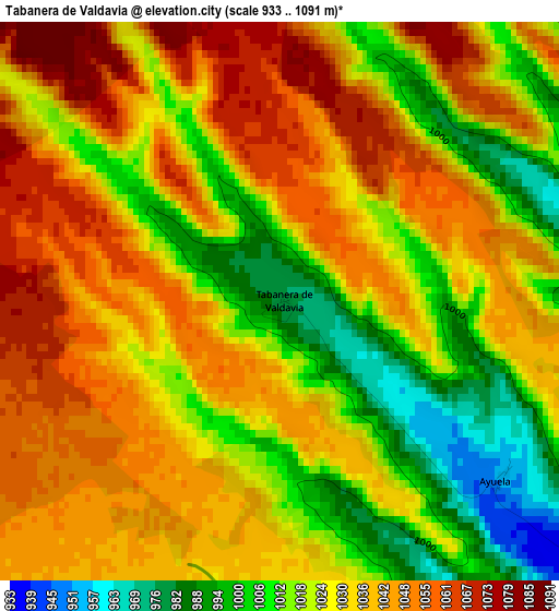 Tabanera de Valdavia elevation map