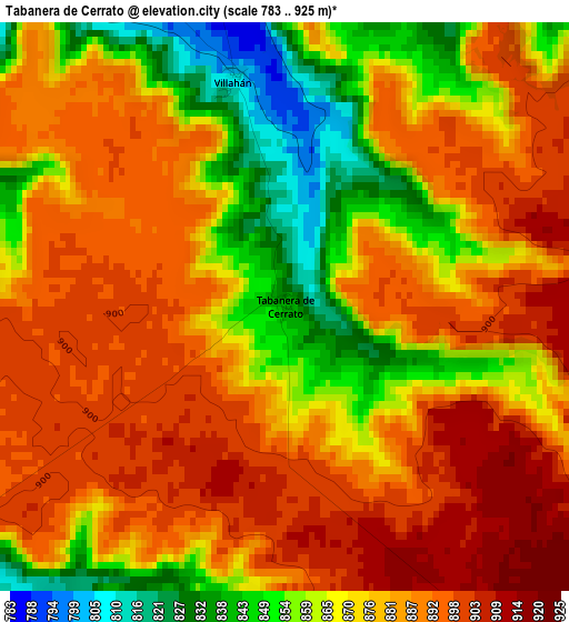 Tabanera de Cerrato elevation map