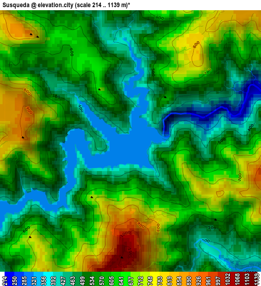 Susqueda elevation map