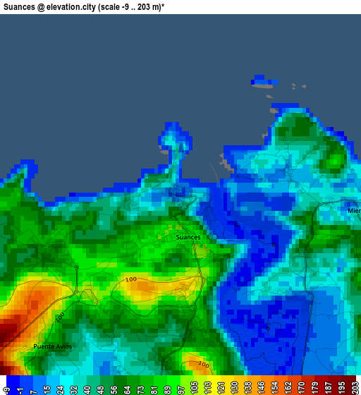 Suances elevation map