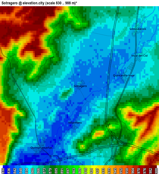 Sotragero elevation map