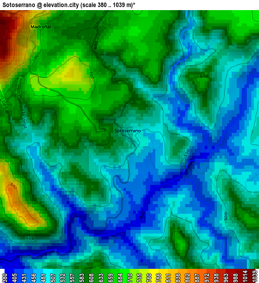 Sotoserrano elevation map