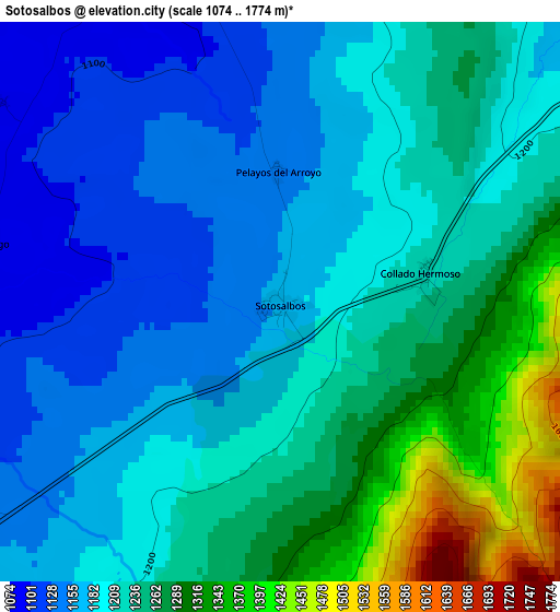 Sotosalbos elevation map