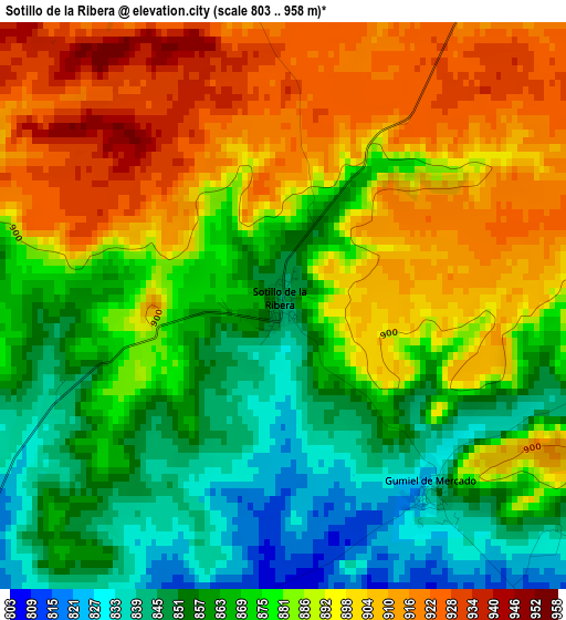 Sotillo de la Ribera elevation map