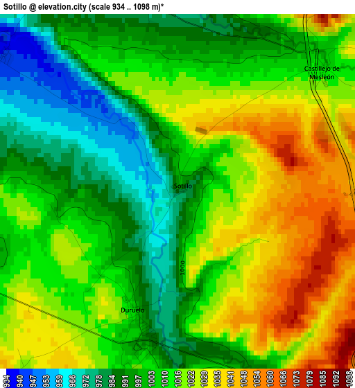 Sotillo elevation map