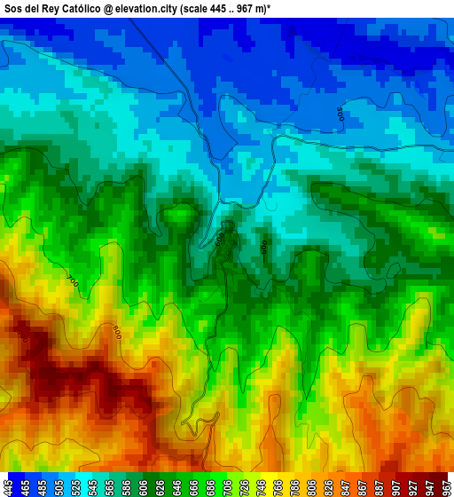 Sos del Rey Católico elevation map