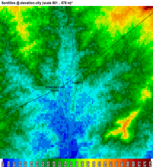 Sordillos elevation map