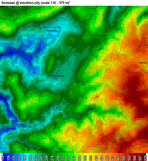 Somozas elevation map