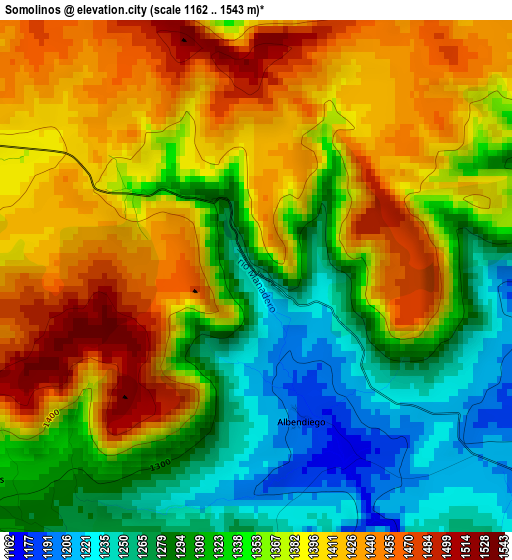 Somolinos elevation map