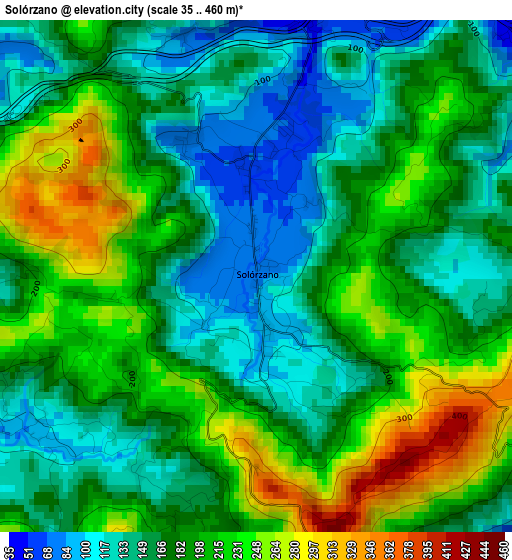 Solórzano elevation map