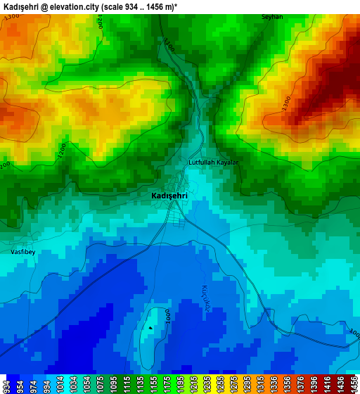 Kadışehri elevation map