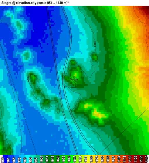 Singra elevation map