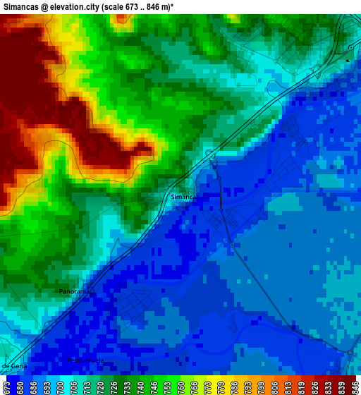 Simancas elevation map