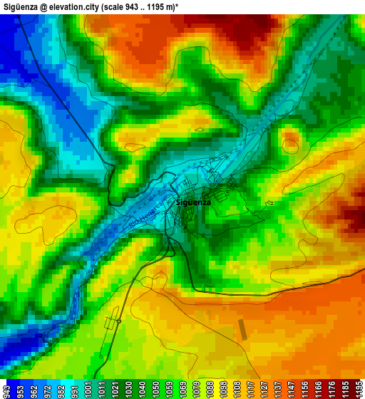 Sigüenza elevation map