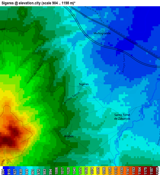 Sigeres elevation map