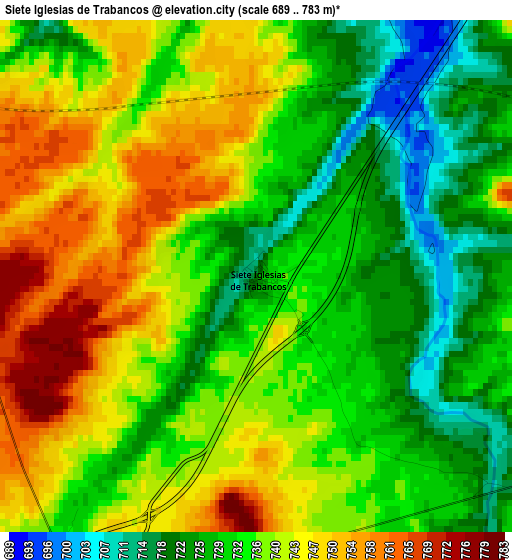 Siete Iglesias de Trabancos elevation map