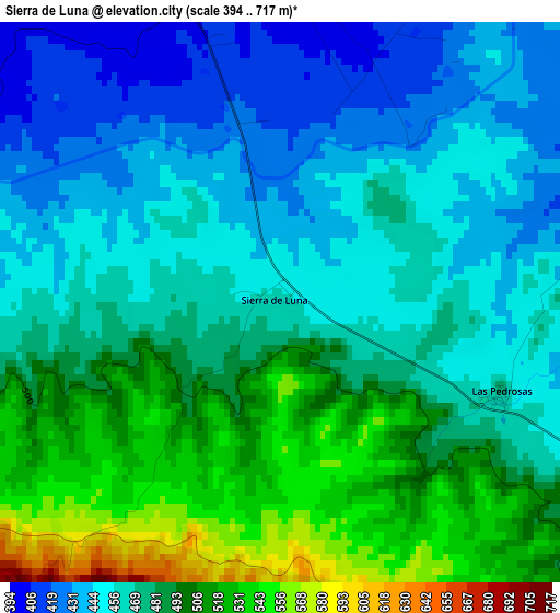 Sierra de Luna elevation map