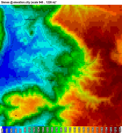 Sienes elevation map