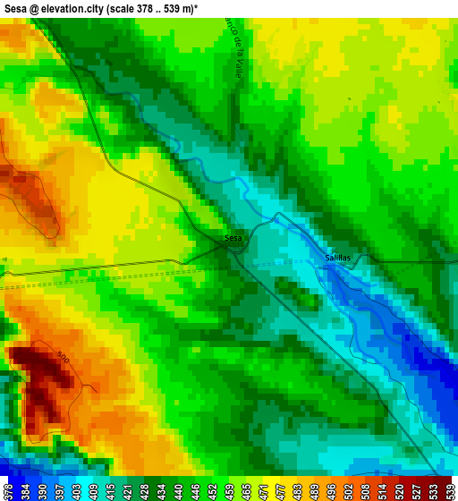 Sesa elevation map