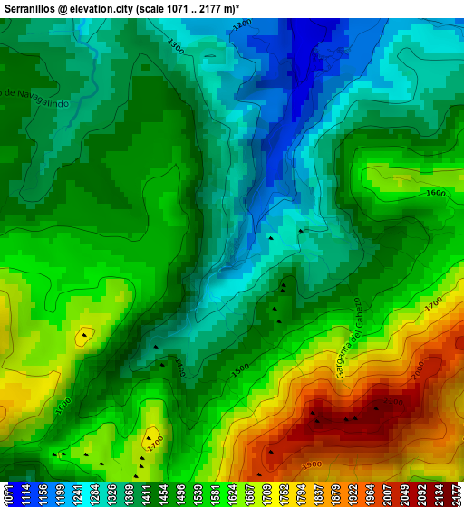 Serranillos elevation map