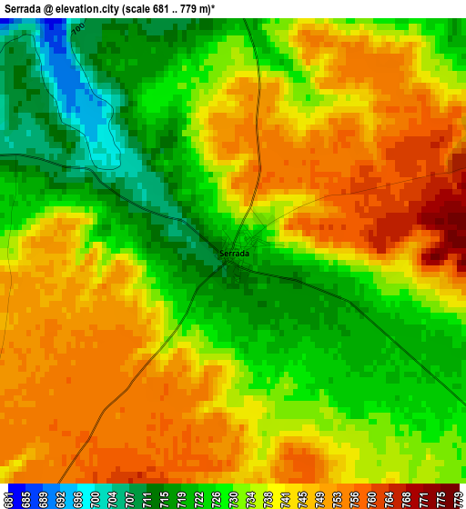 Serrada elevation map