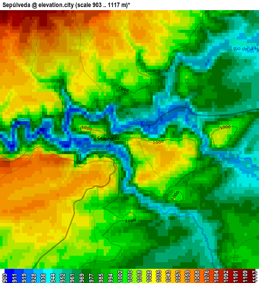 Sepúlveda elevation map