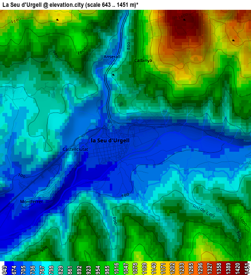 La Seu d'Urgell elevation map