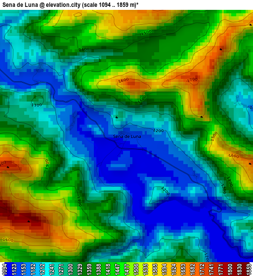 Sena de Luna elevation map