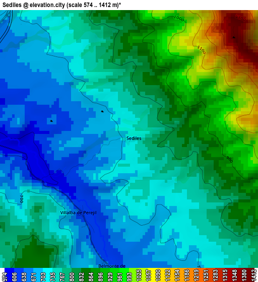 Sediles elevation map