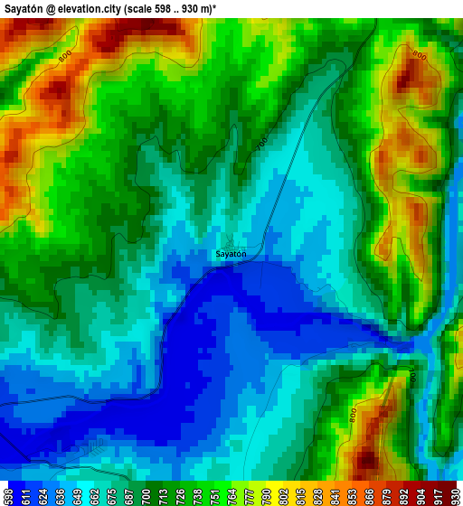 Sayatón elevation map