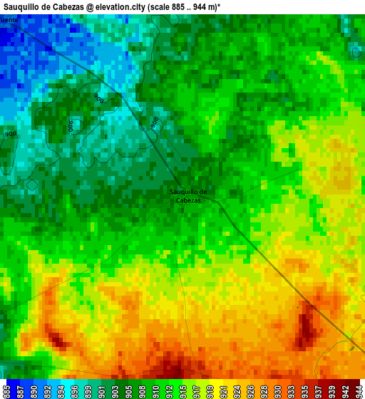 Sauquillo de Cabezas elevation map