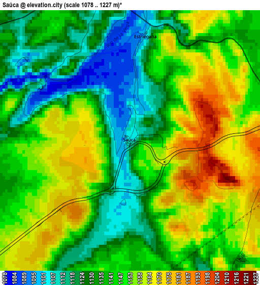 Saúca elevation map