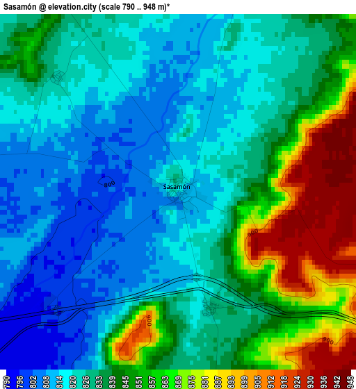 Sasamón elevation map