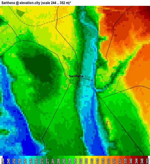 Sariñena elevation map