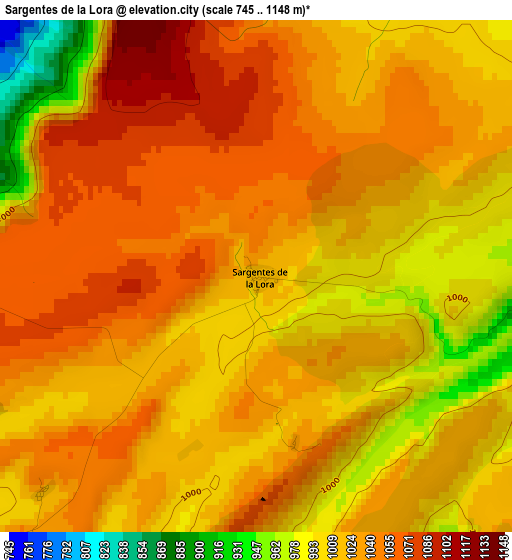 Sargentes de la Lora elevation map