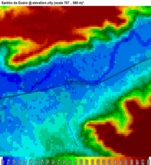 Sardón de Duero elevation map