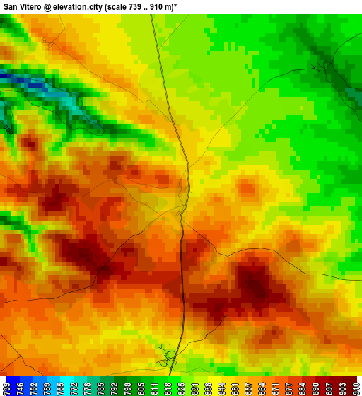 San Vitero elevation map