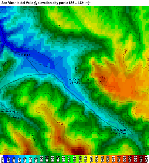 San Vicente del Valle elevation map