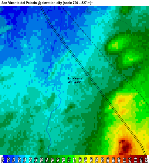 San Vicente del Palacio elevation map