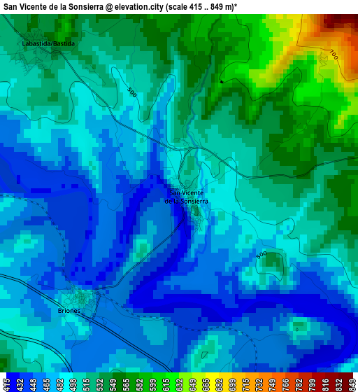 San Vicente de la Sonsierra elevation map