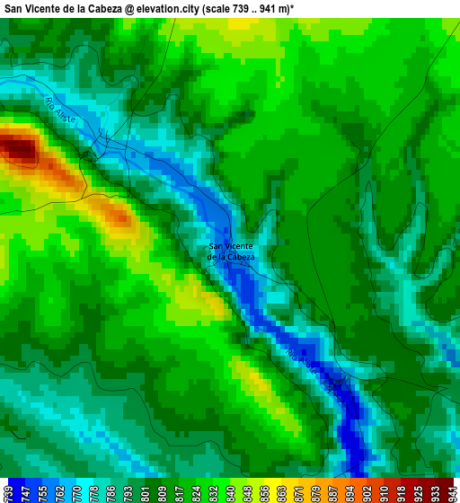 San Vicente de la Cabeza elevation map