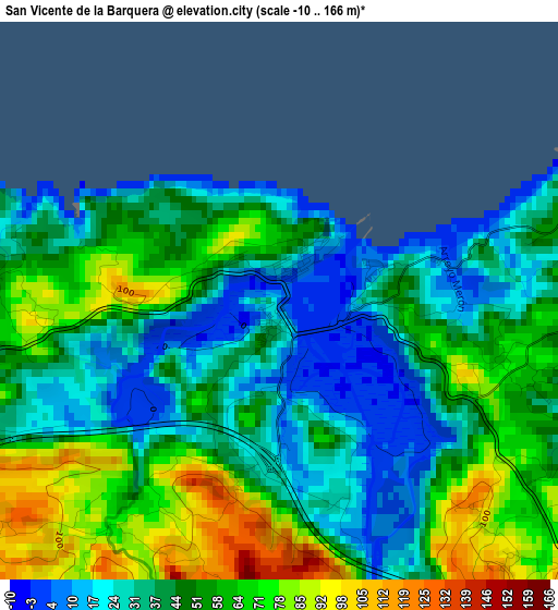 San Vicente de la Barquera elevation map