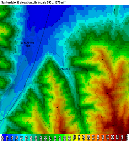 Santurdejo elevation map