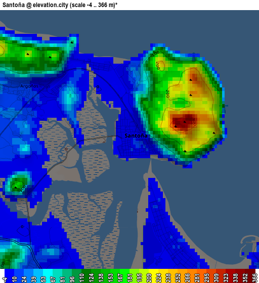 Santoña elevation map