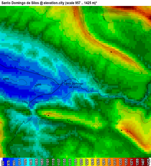 Santo Domingo de Silos elevation map