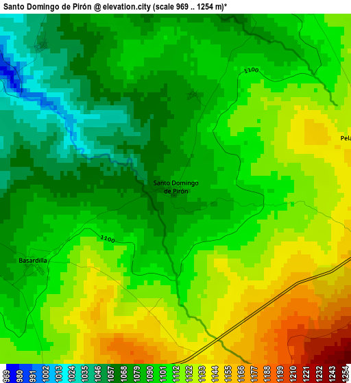 Santo Domingo de Pirón elevation map