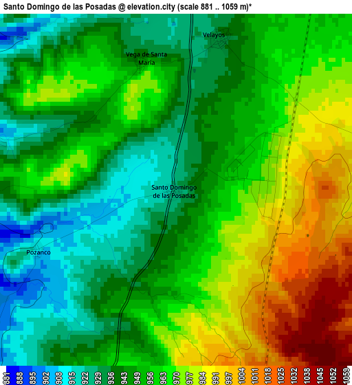 Santo Domingo de las Posadas elevation map